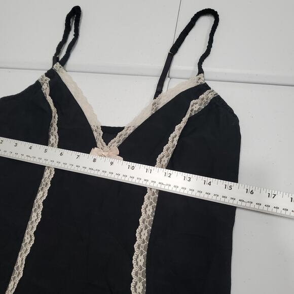 Whimsigoth Vampire Slip Dress Women Medium Black Lace Trim Lingerie Dark Romance - Picture 5 of 9